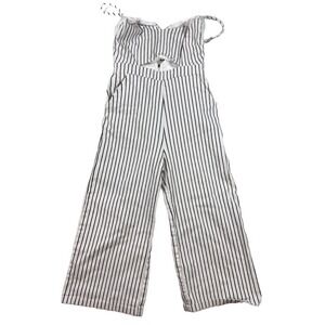 AKIRA Striped Wide Leg Cutout Jumpsuit Women's Size M Black & White